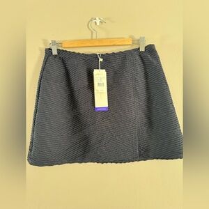 Black Textured Mini Skirt